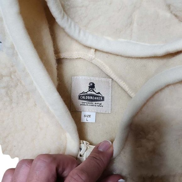 Coldbreaker wool pile animal ear hood full zip winter vest - Picture 6 of 6